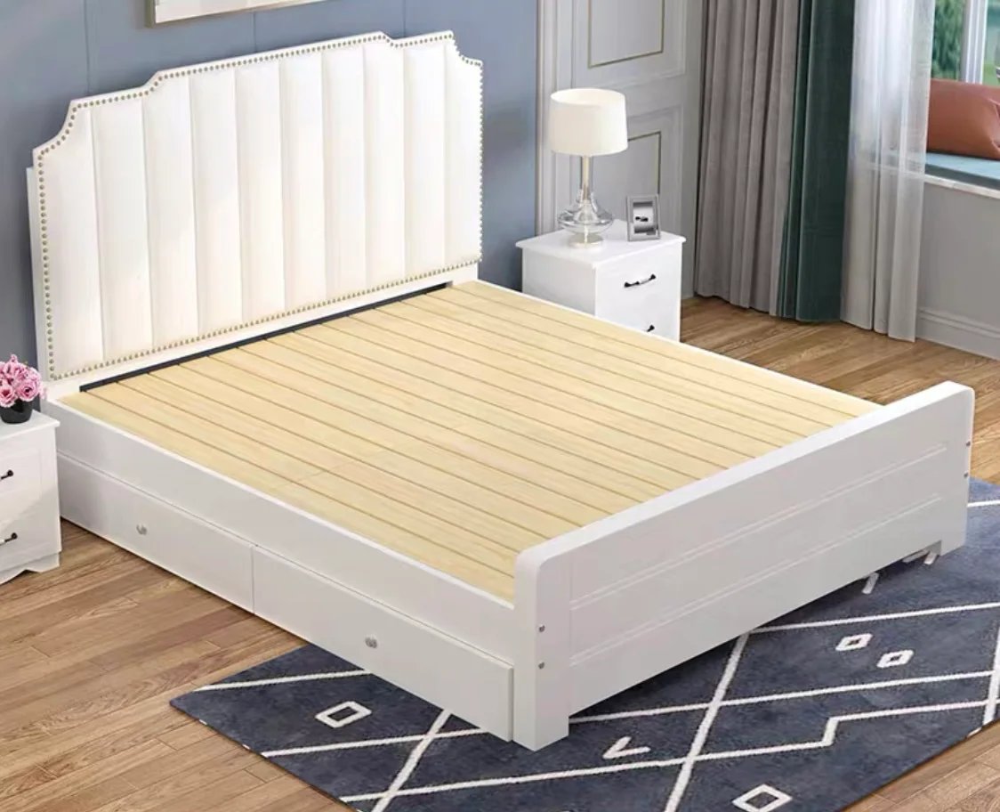 Caden Solid Wood Storage Bed Indigo Sofa